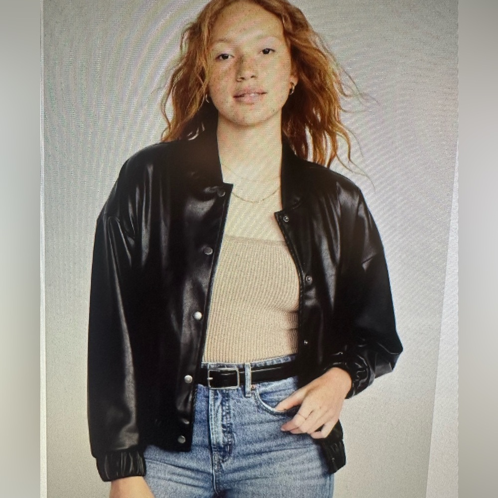 NWT Bomber jacket - women’s Old Navy Faux Leather, size XS